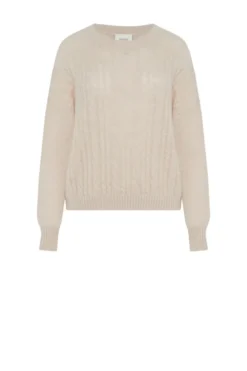 Beżowy sweter z wełną alpaki
