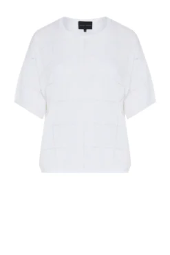 Bluzka off white z lyocellem i jedwabiem