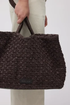 Brązowa pleciona torba shopper