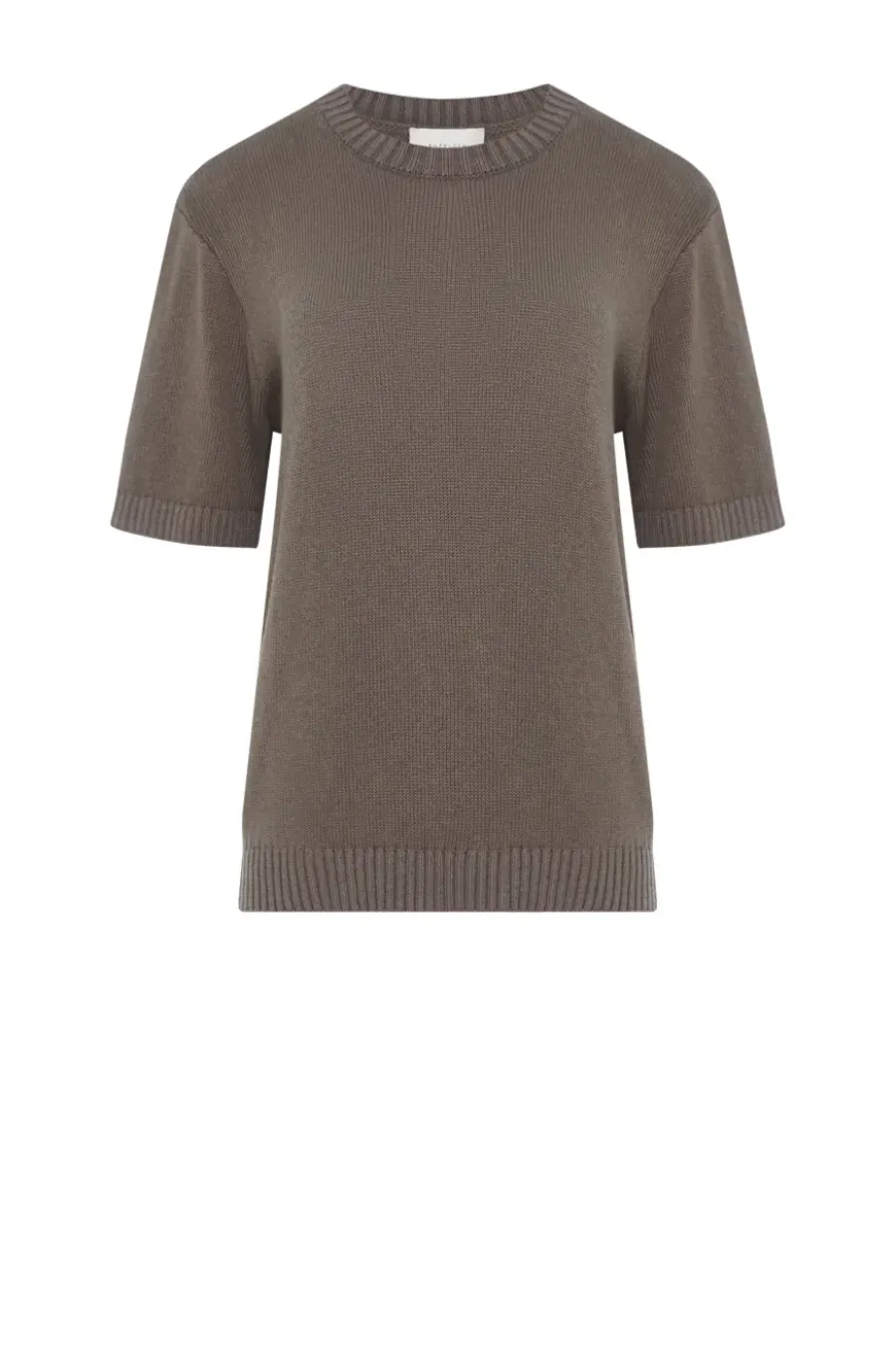 Brązowy t-shirt z lnem i bawełną
