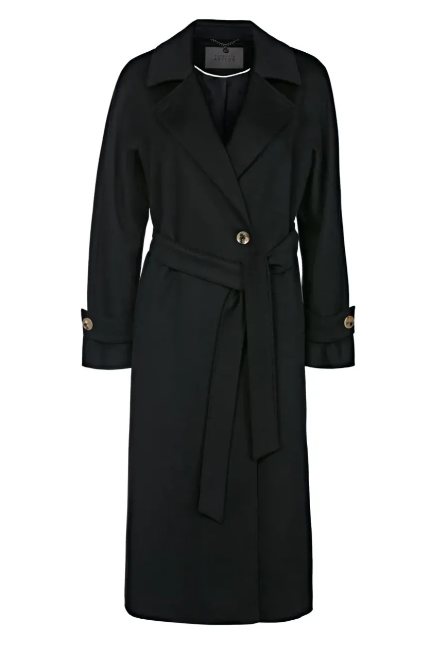 Czarny płaszcz 100% kaszmir Izabelle Luxury Line