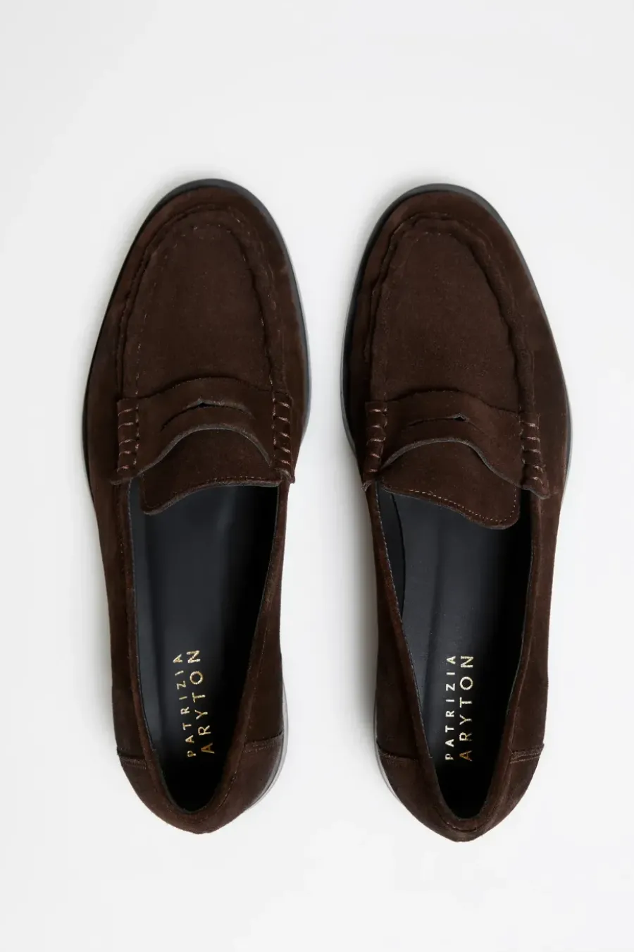 Czekoladowe loafersy ze skóry zamszowej