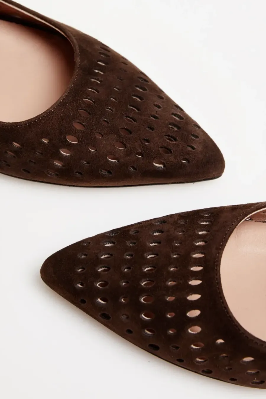 Czekoladowe skórzane buty sling back