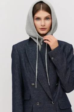 Kaszmirowy szary komin balaclava