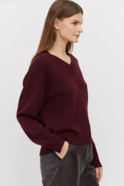 Luźny sweter z kaszmirem i wełną merino