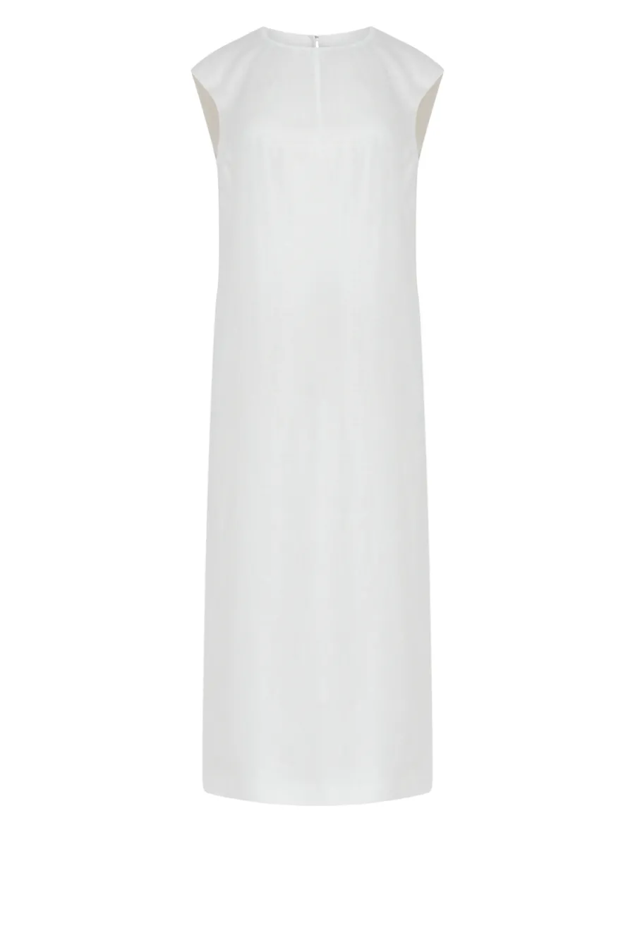 Midi sukienka off white z lnu
