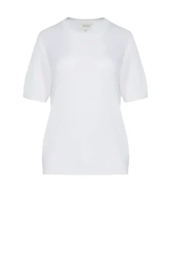 Śmietankowy t-shirt z wełny merynosowej
