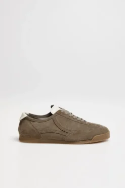 Sneakersy ze skóry zamszowej