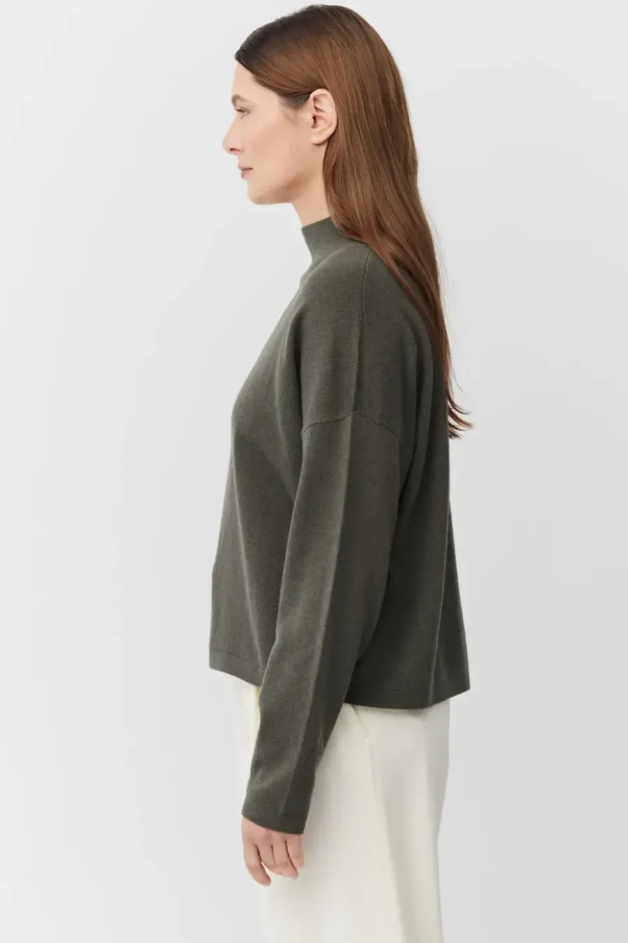 Sweter golf z wełną merynosową i kaszmirem
