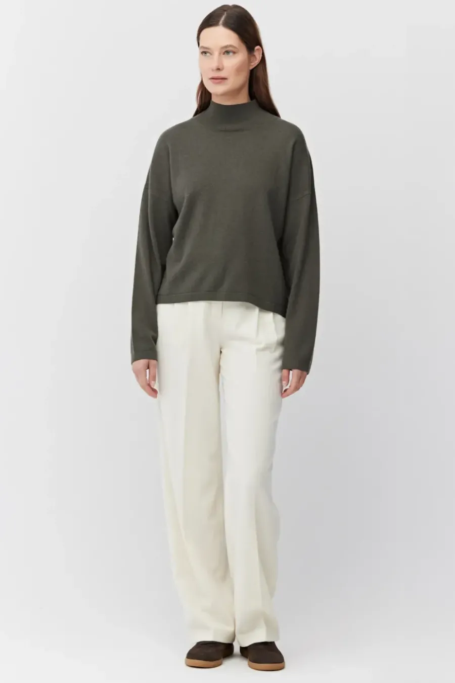 Sweter golf z wełną merynosową i kaszmirem
