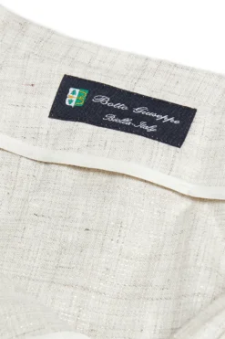 Szerokie beżowe spodnie ze srebrną nitką