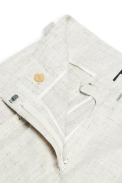 Szerokie beżowe spodnie ze srebrną nitką